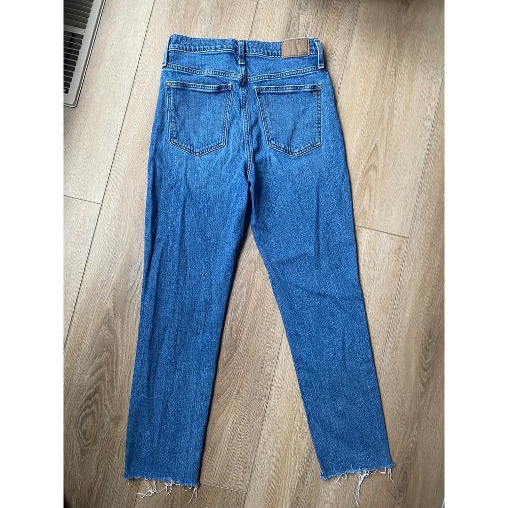 Madewell Perfect Vintage Jeans Womens 27 Blue High Rise Straight Raw Hem - Picture 6 of 9